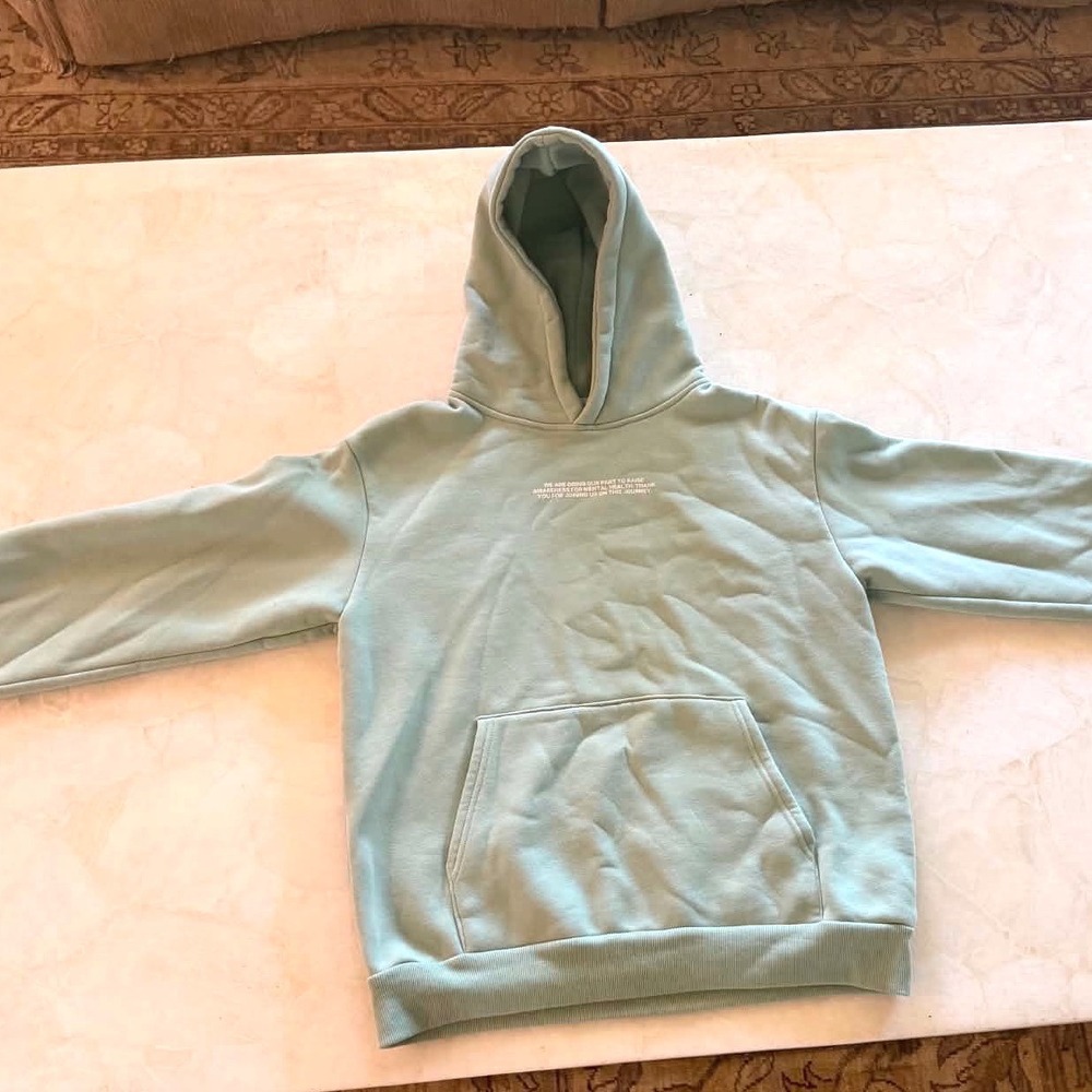 Rare The Happy Camp3r Mental Health Awareness Hoodie Sage Green Mint Size M